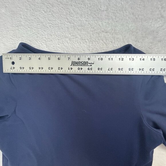 TravelSmith Womens Navy Blue 3/4 Sleeve Stretch Knit Shift Dress Small Stretch - Picture 5 of 8